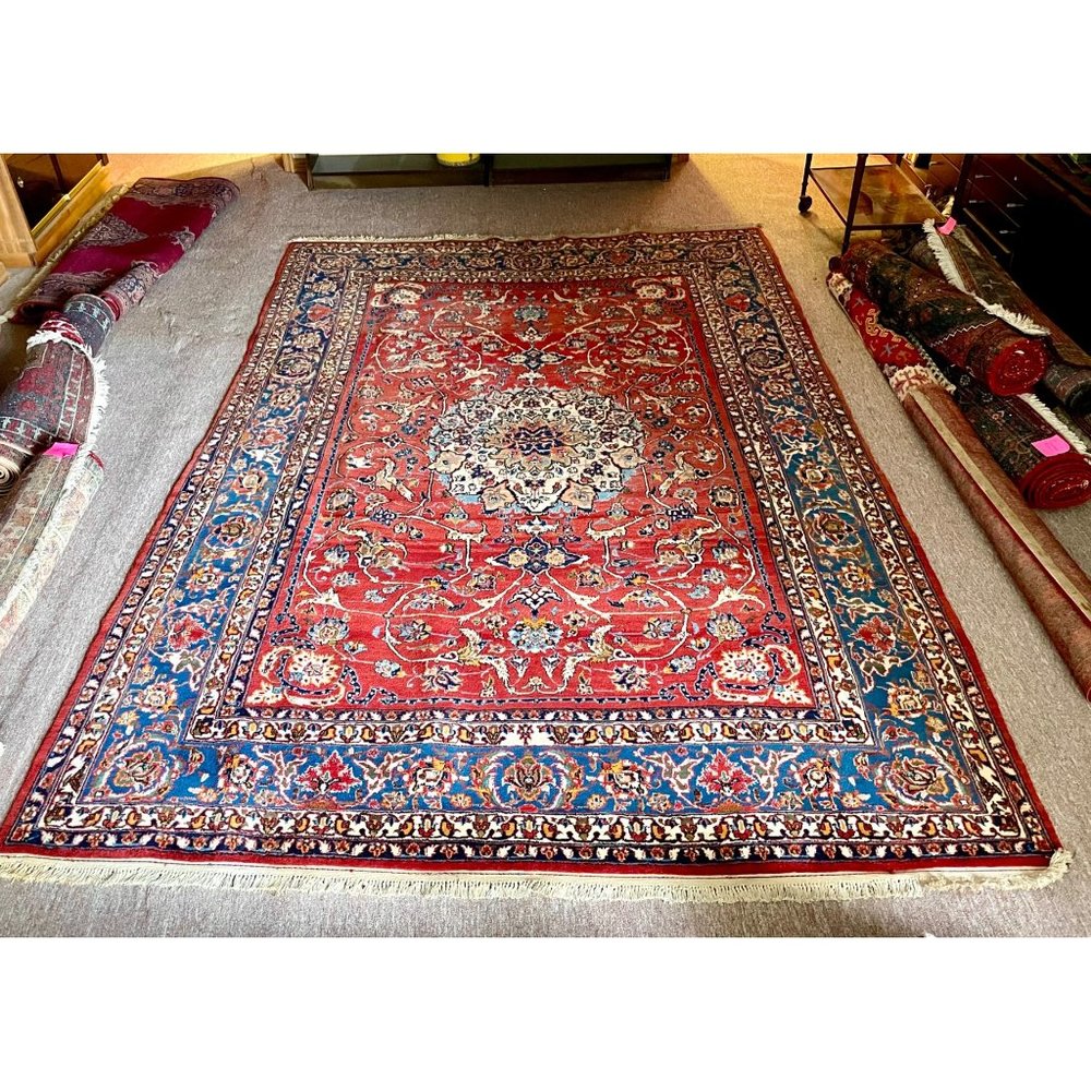 Vintage Handwoven Fine Persian Rug Ispahan 184”x125” Carpet